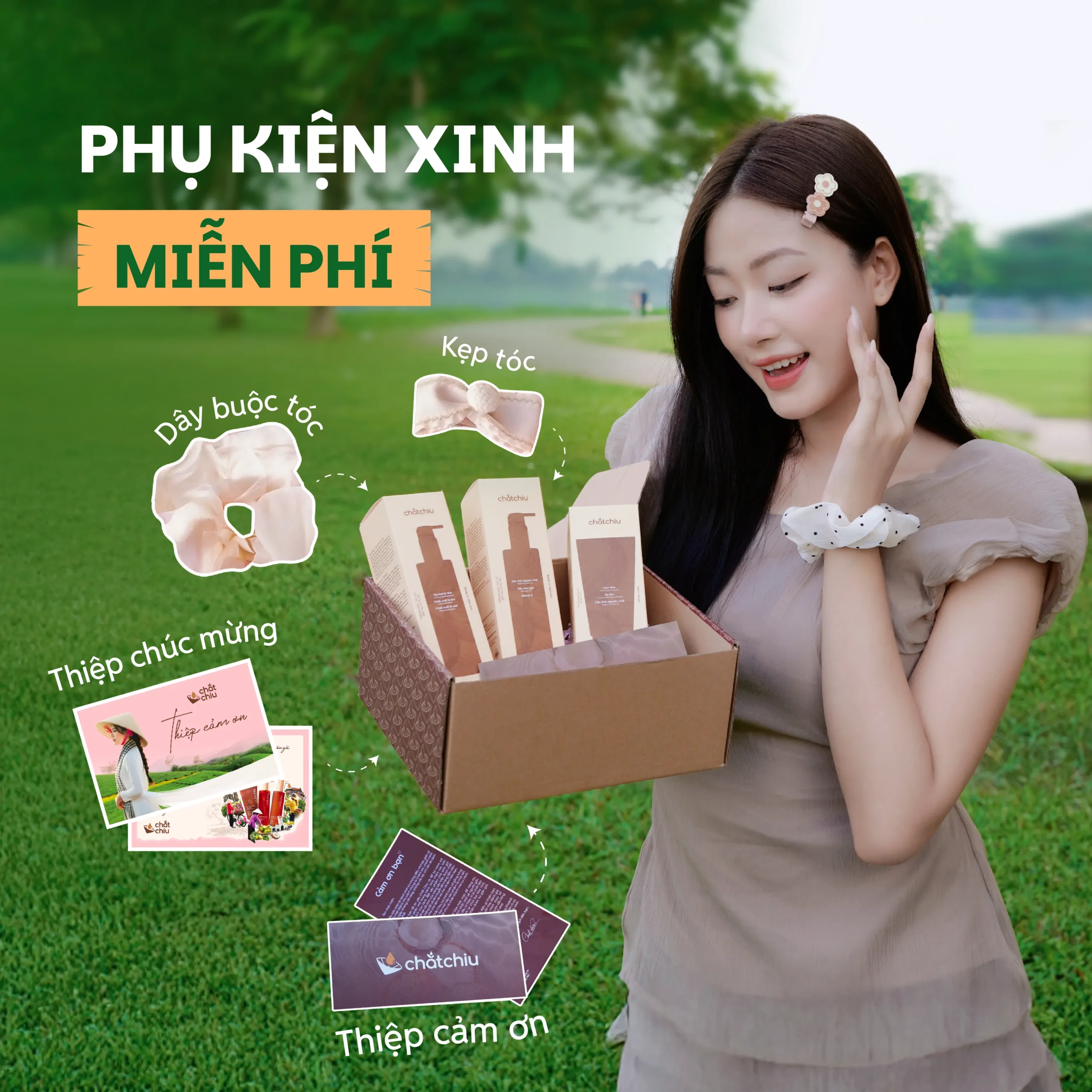 Box quà Chắt Chiu được tặng 4 món phụ kiện miễn phí, ý nghĩa