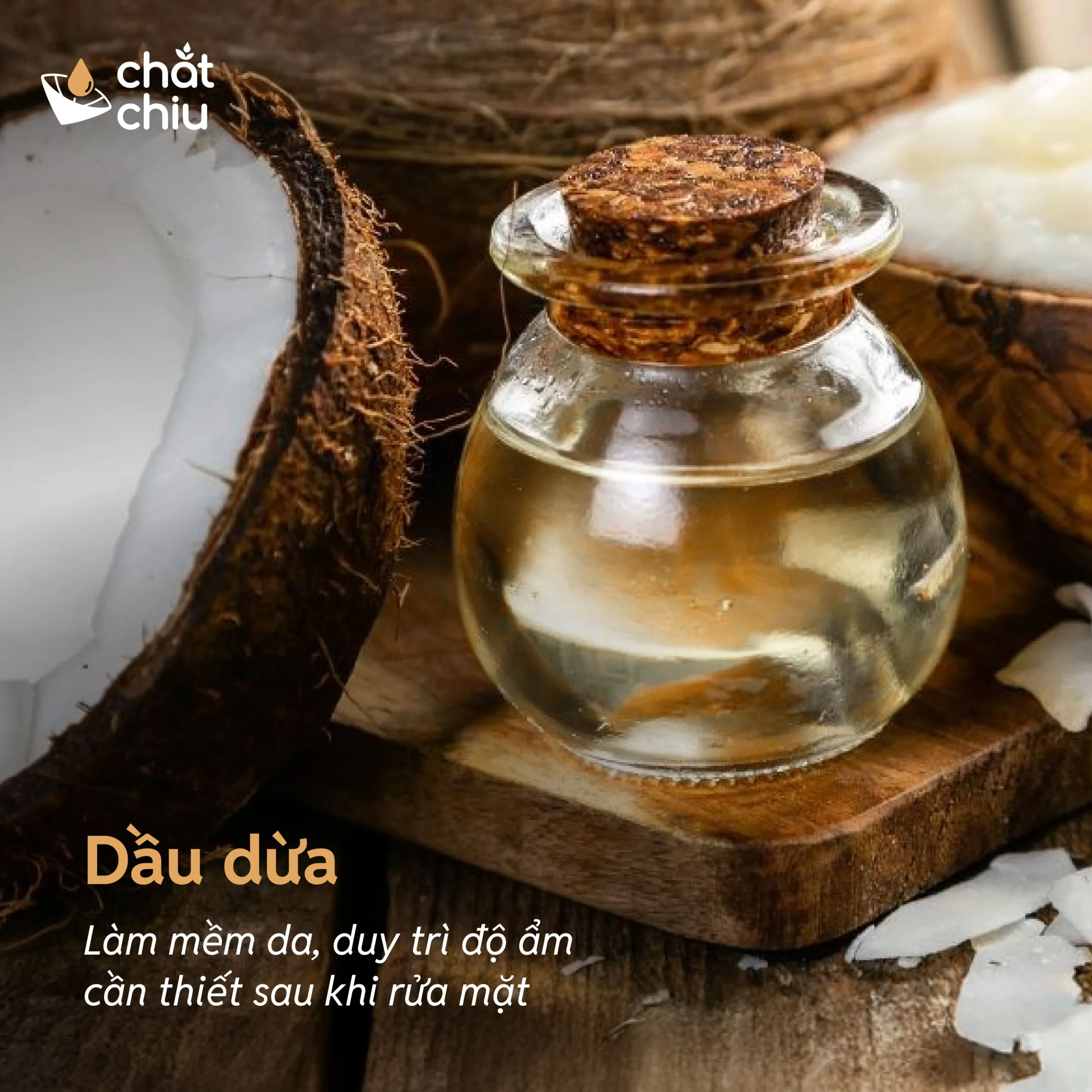 Dầu dừa nguyên chất được coi là “Trái tim” của dưỡng ẩm